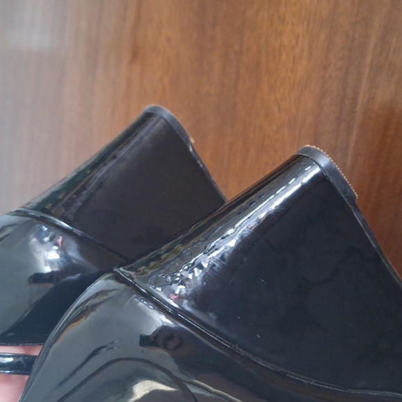 Black Patent Leather Women's High Wedge Heels Size 10 - Picture 3 of 8